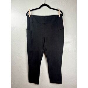 Rachel Zoe Womens Dark Gray Leggings Pants Capri Pockets Sz 10 Loungewear Yoga